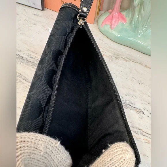 Coach Vintage Y2K Black Monogram Fabric & Leather Full Size Snap Open Wallet - Picture 12 of 12